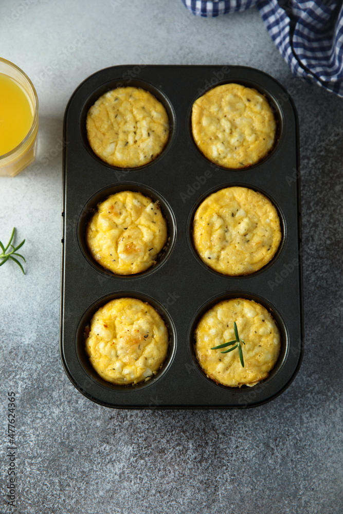 Homemade omelette muffins with herbs Homemade omelette muffins with herbs