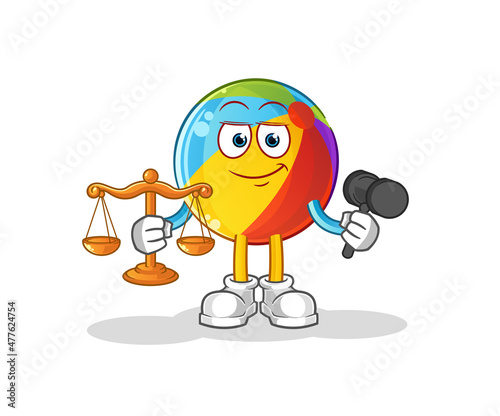 beach ball lawyer cartoon. cartoon mascot vector