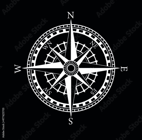 compass icon for all conceivable use black white
