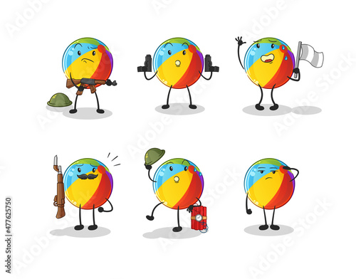 beach ball troops character. cartoon mascot vector