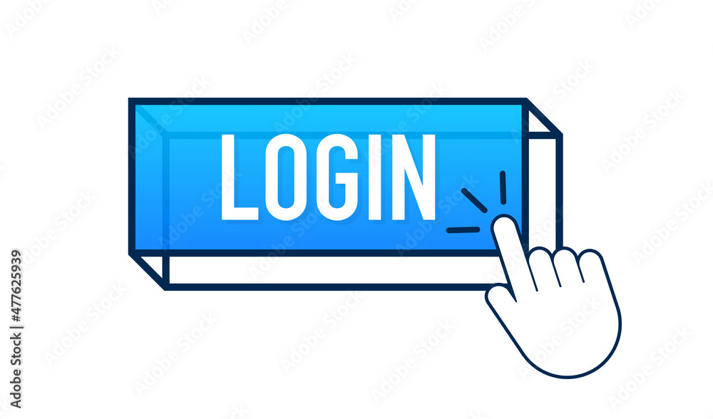 Blue login button. Cursor icon. Arrow icon. Web banner. Web template. Blue login button. Cursor icon. Arrow icon. Web banner. Web template.