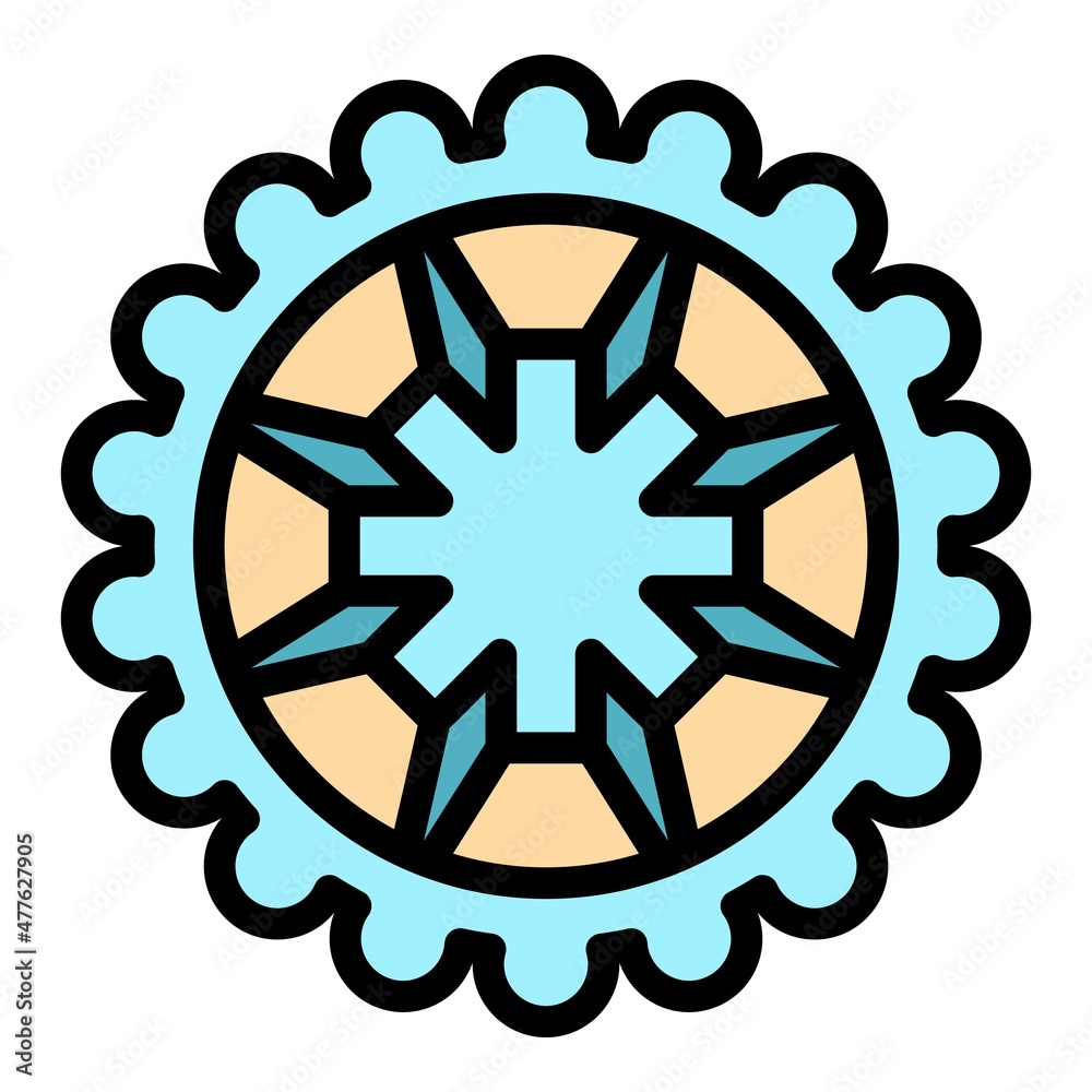 Bicycle repair piece icon. Outline bicycle repair piece vector icon color flat isolated Bicycle repair piece icon. Outline bicycle repair piece vector icon color flat isolated