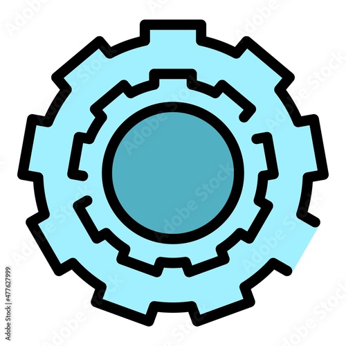 Bicycle repair cassette icon. Outline bicycle repair cassette vector icon color flat isolated