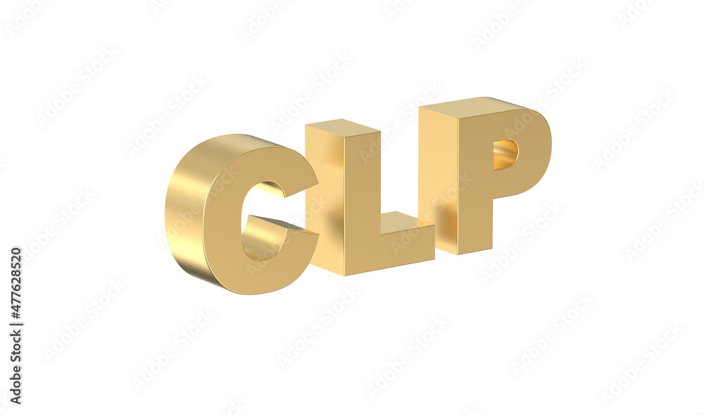 Currency symbol of Chile ,Chile peso sign in Gold - 3d rendering, 3d Illustration Currency symbol of Chile ,Chile peso sign in Gold - 3d rendering, 3d Illustration