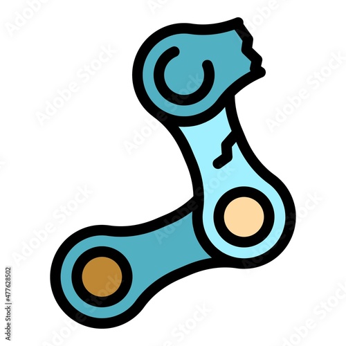 Bicycle repair chain icon. Outline bicycle repair chain vector icon color flat isolated