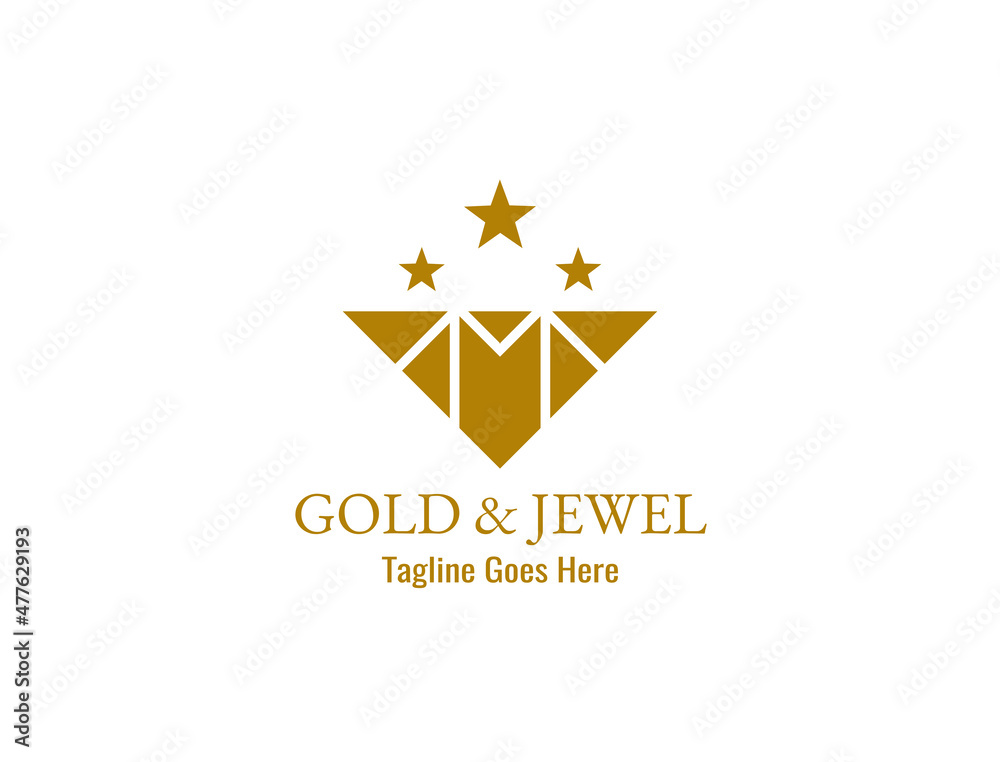 Starry gemstones for gold and jewelery logos Starry gemstones for gold and jewelery logos