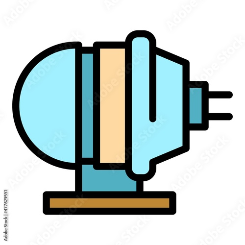 Electric pump icon. Outline electric pump vector icon color flat isolated