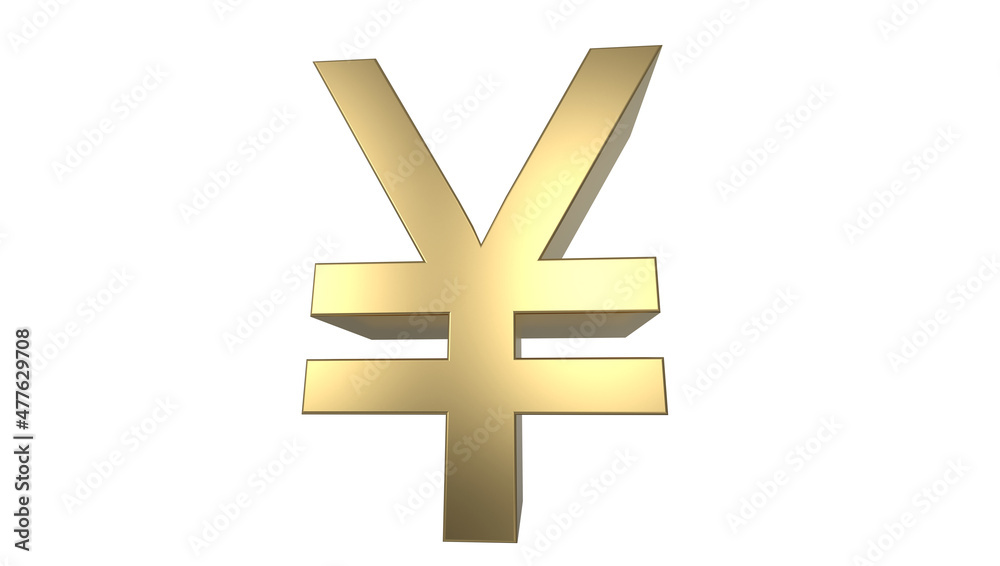 Fototapeta premium Currency symbol of japan yen in Gold - 3d rendering, 3d Illustration