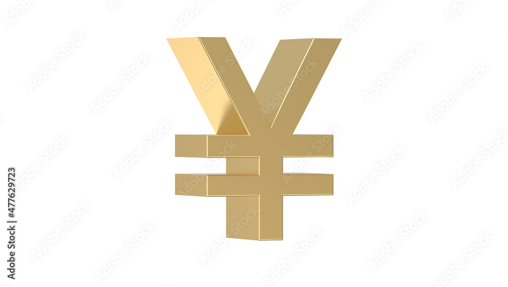 Fototapeta premium Currency symbol of japan yen in Gold - 3d rendering, 3d Illustration 