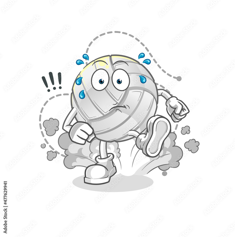 volleyball running illustration. character vector volleyball running illustration. character vector