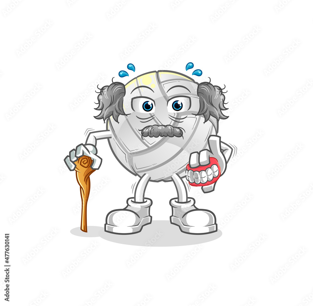 volleyball white haired old man. character vector volleyball white haired old man. character vector