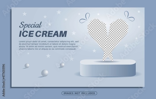 ice cream banner post template