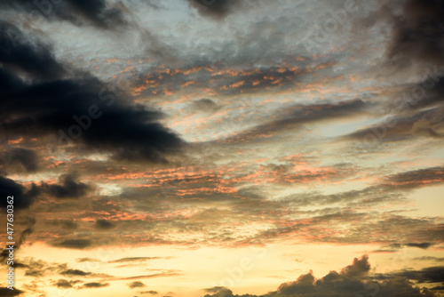 Colorful abstract clouds at sunset.