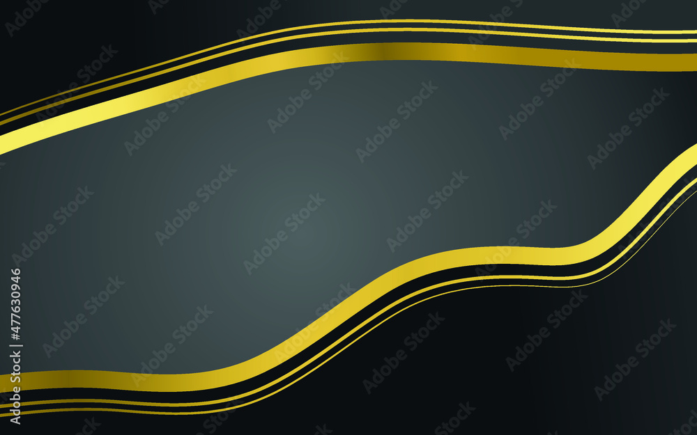 Fototapeta premium wave lines luxury yellow elegant gold black and grey wide background suitable for your business template design
