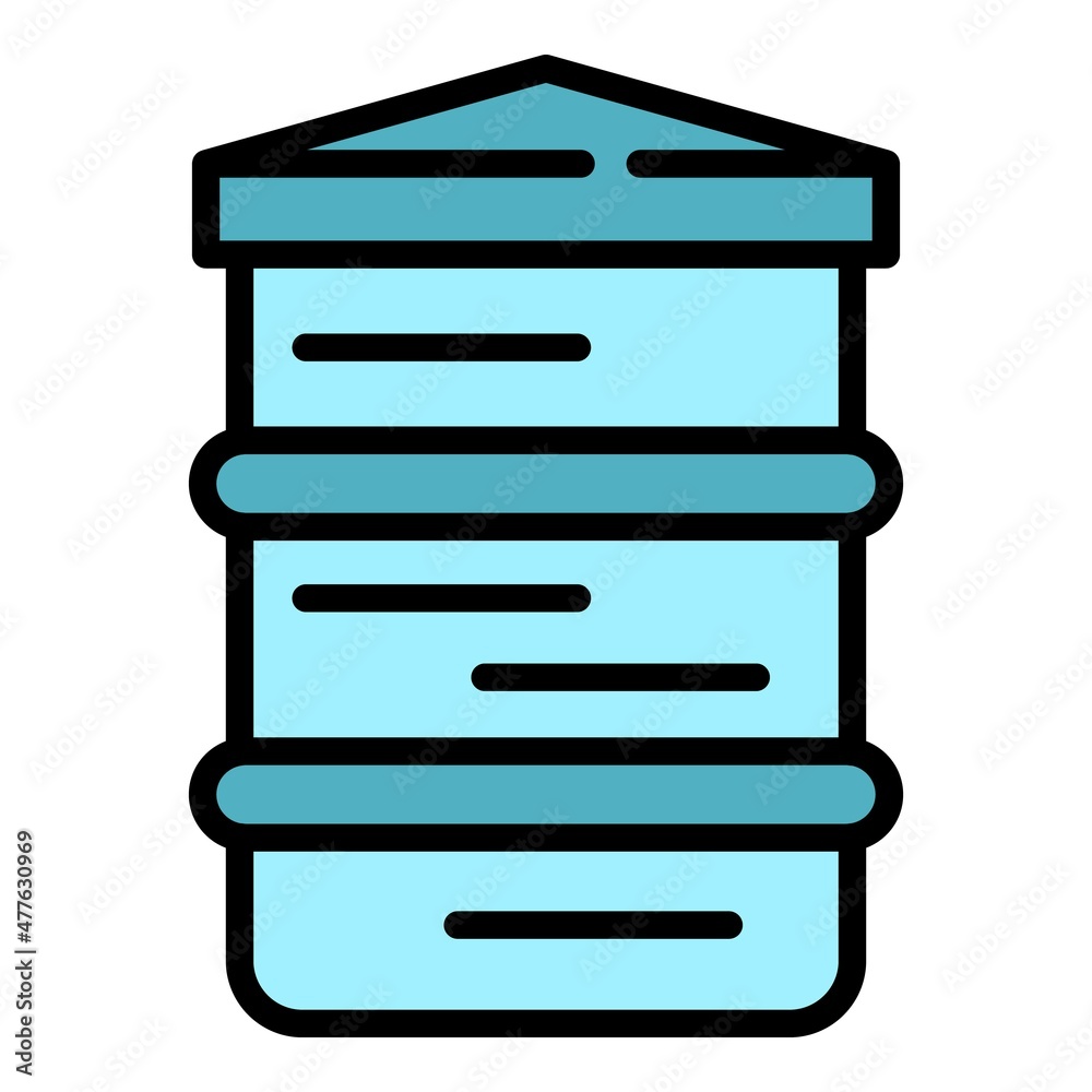 Bbq smoker icon. Outline bbq smoker vector icon color flat isolated Bbq smoker icon. Outline bbq smoker vector icon color flat isolated