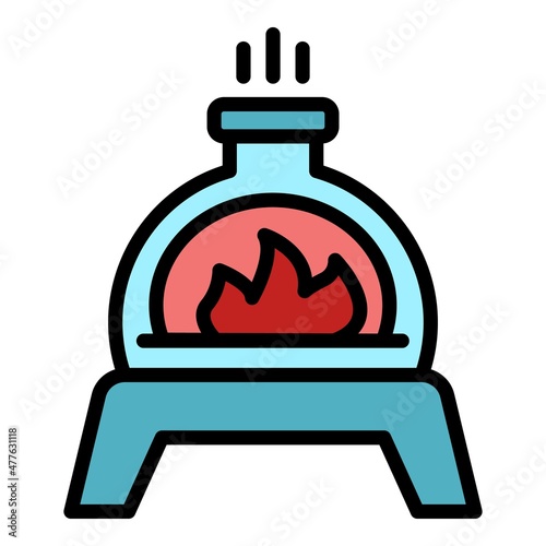 Smoker fire cooking icon. Outline smoker fire cooking vector icon color flat isolated