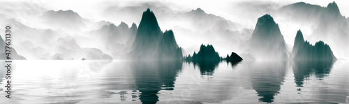 Εκτύπωση καμβά mountains in the fog
