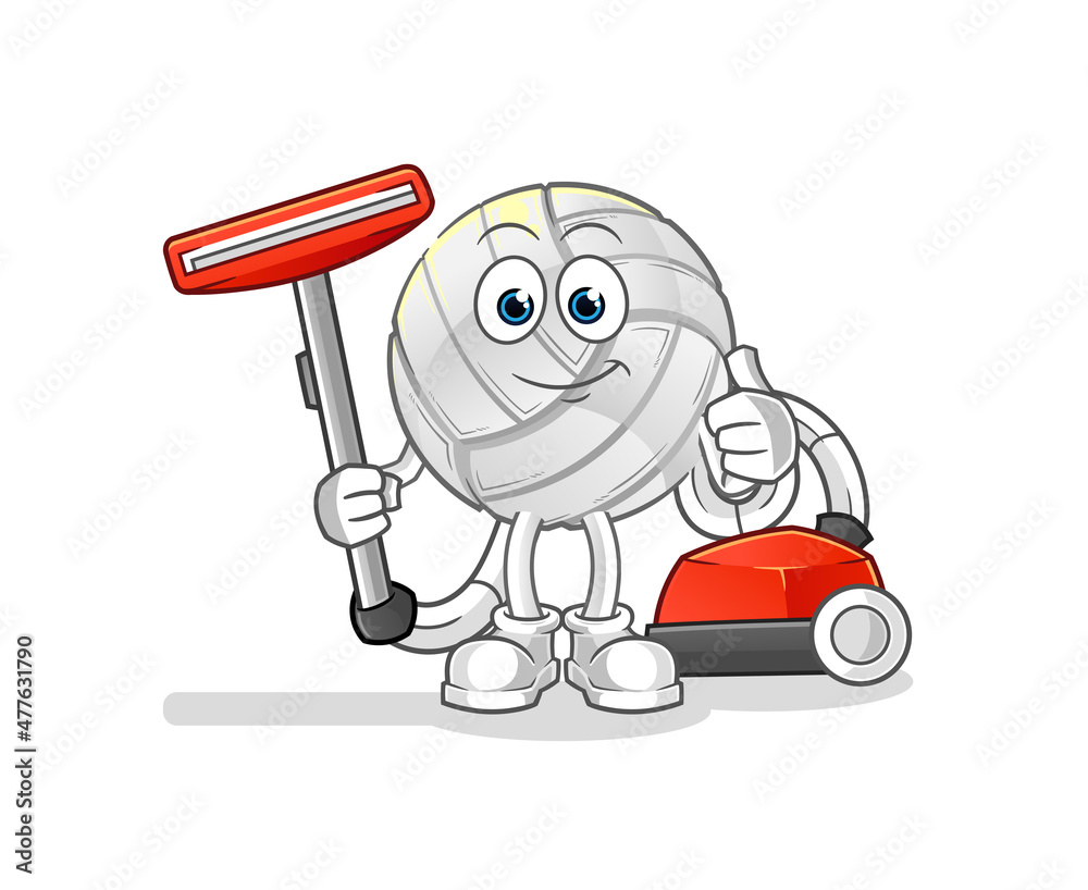 Fototapeta premium volleyball clean with a vacuum . character vector