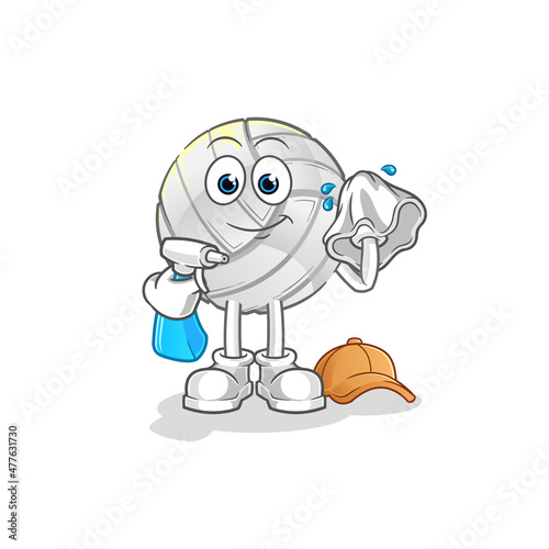 volleyball cleaner vector. cartoon character