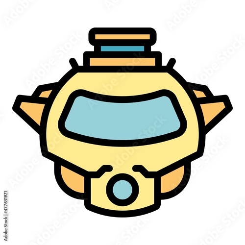 Wallpaper Mural Aqua bathyscaphe icon. Outline aqua bathyscaphe vector icon color flat isolated Torontodigital.ca