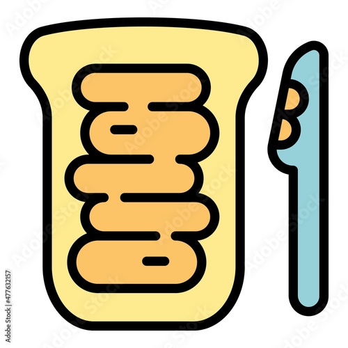 Chocolate butter icon. Outline chocolate butter vector icon color flat isolated