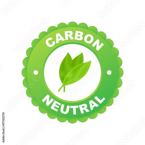 Carbon neutral logo, great design for any purposes. Carbon neutral. Vector icon. Transport logo. Planet earth.