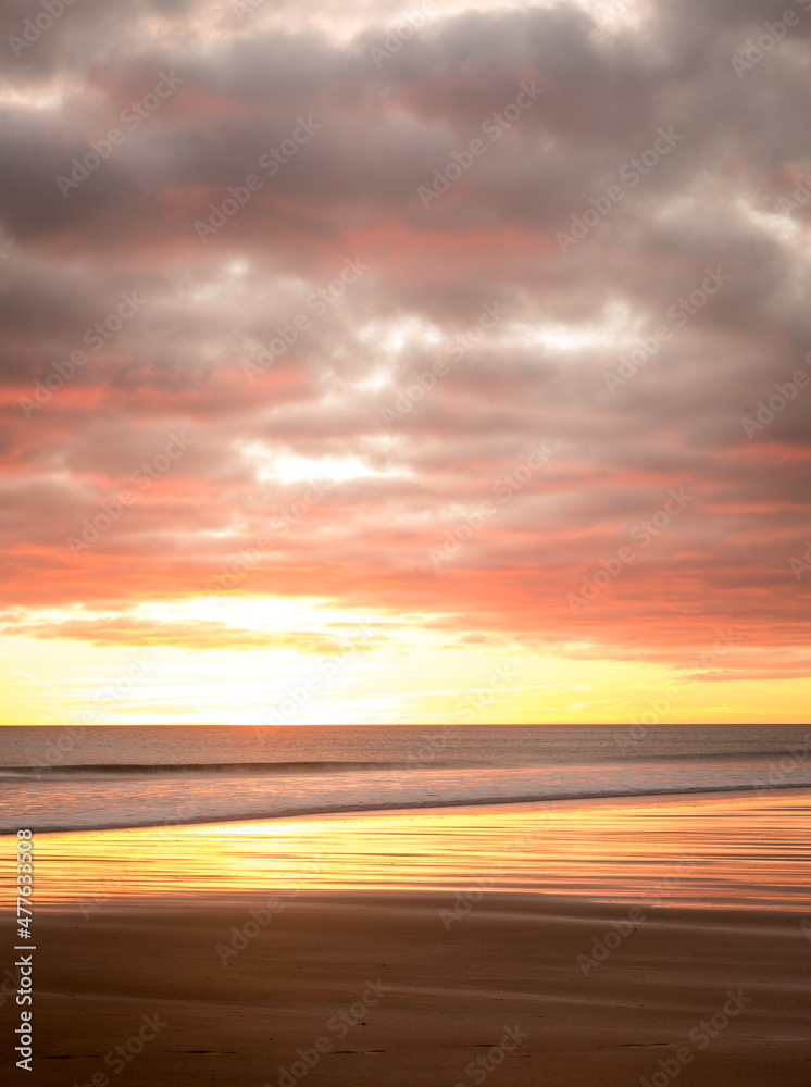 Sunrise to start the day at Blyth beach in Northumberland