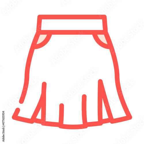 skirt girl clothes color icon vector. skirt girl clothes sign. isolated symbol illustration