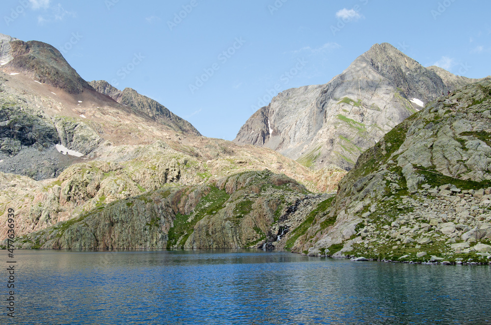 Blue lake in the pyrenees