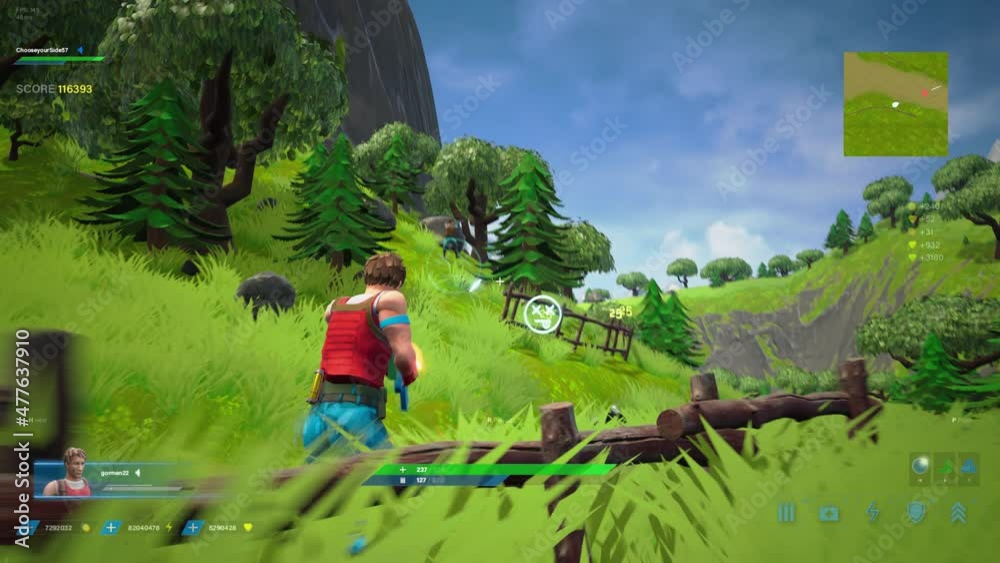 Day Video Game Mock-up: Game play of 3D FPS Shooter Online Multiplayer ...