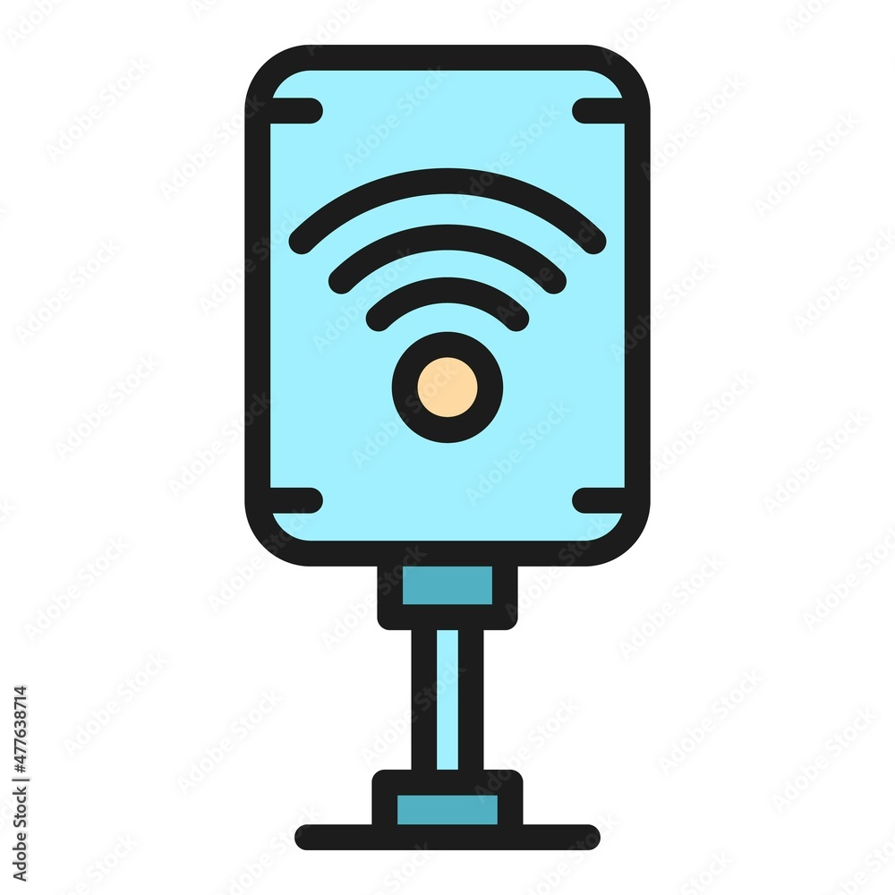 Wlan access icon. Outline wlan access vector icon color flat isolated Wlan access icon. Outline wlan access vector icon color flat isolated