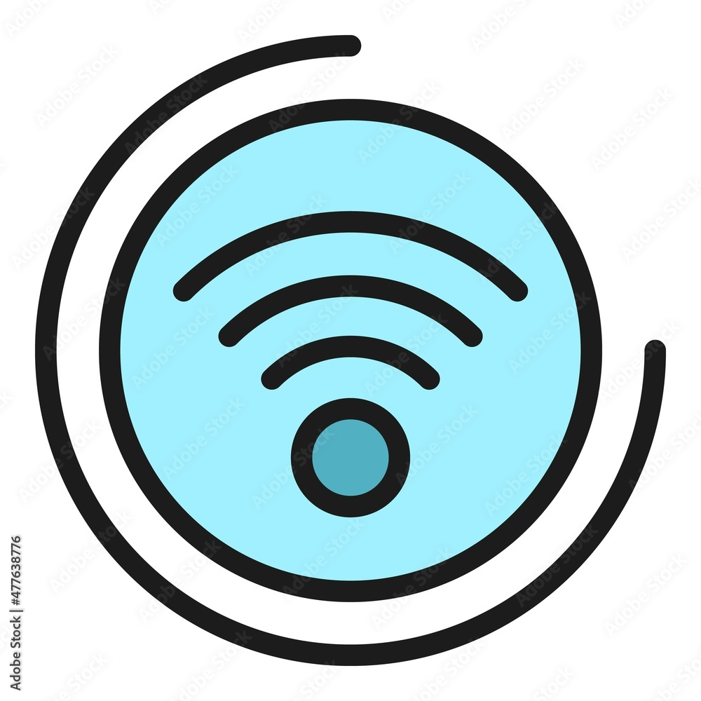 Wifi circle icon. Outline wifi circle vector icon color flat isolated Wifi circle icon. Outline wifi circle vector icon color flat isolated
