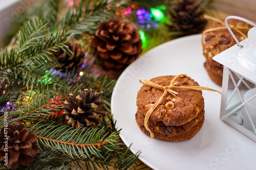 Christmas motifs. Delicious cookies for Santa.