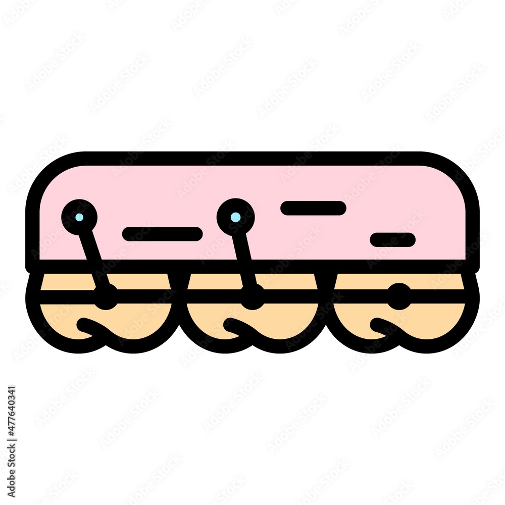 Tooth braces process icon. Outline tooth braces process vector icon color flat isolated Tooth braces process icon. Outline tooth braces process vector icon color flat isolated