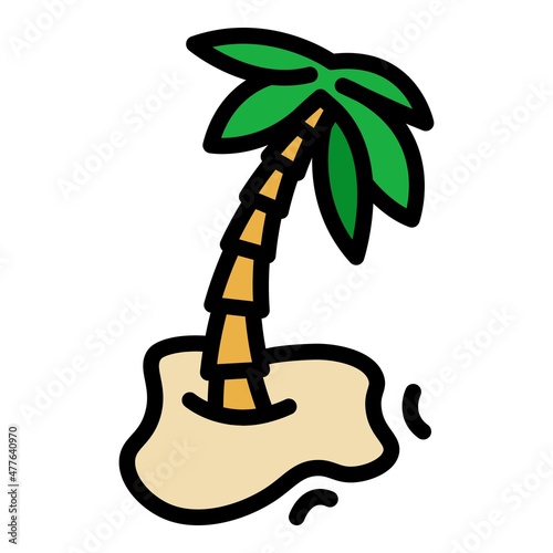 Palm turkey icon. Outline palm turkey vector icon color flat isolated