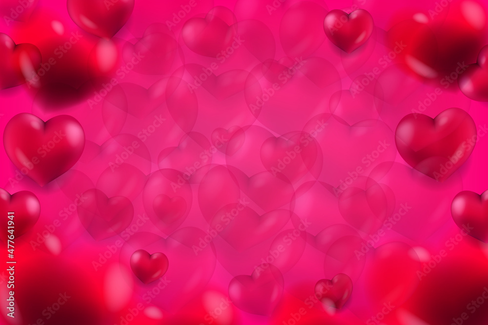 3d love background on  valentine day concept