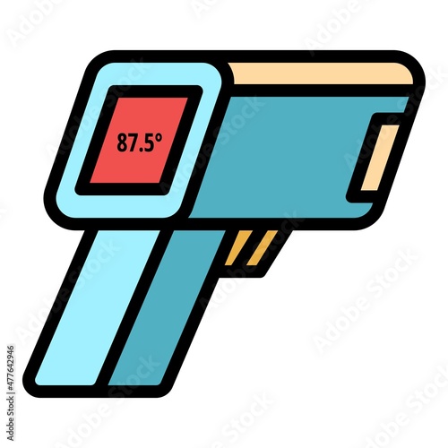 Scanner temperature icon. Outline scanner temperature vector icon color flat isolated