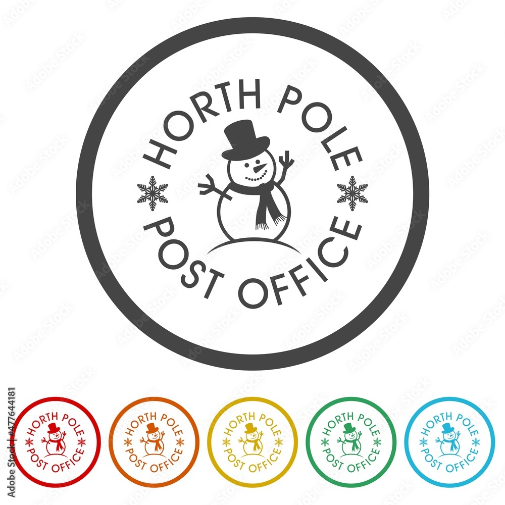North Pole Post Office icon isolated on white background, color set North Pole Post Office icon isolated on white background, color set