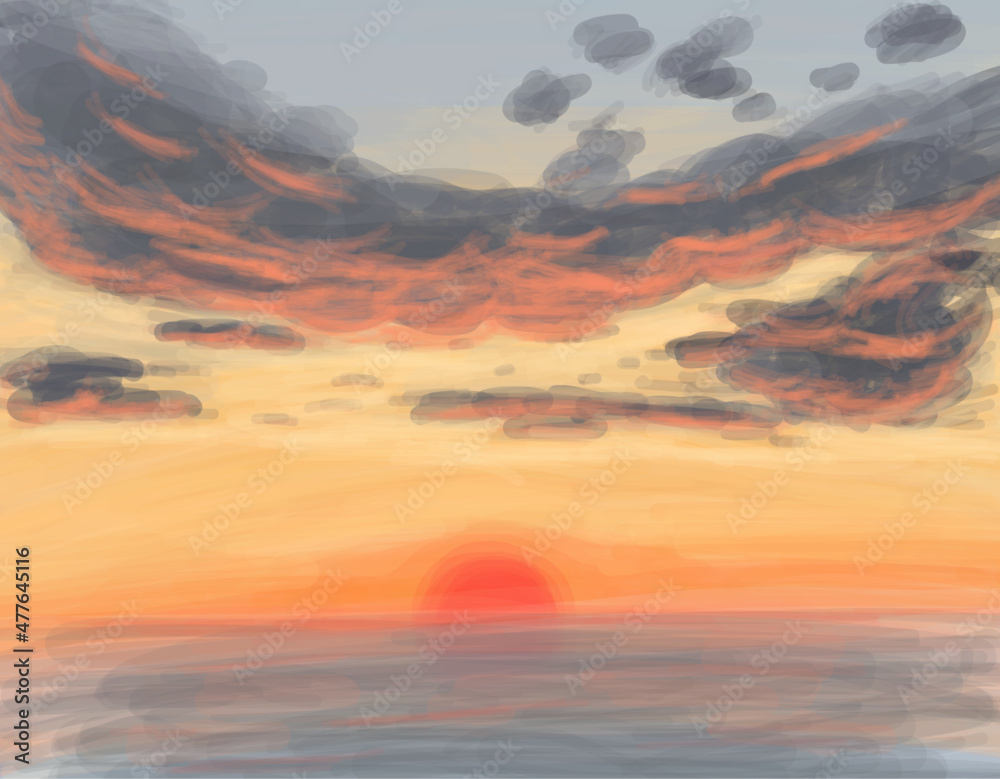 Fototapeta premium Sunset over the ocean