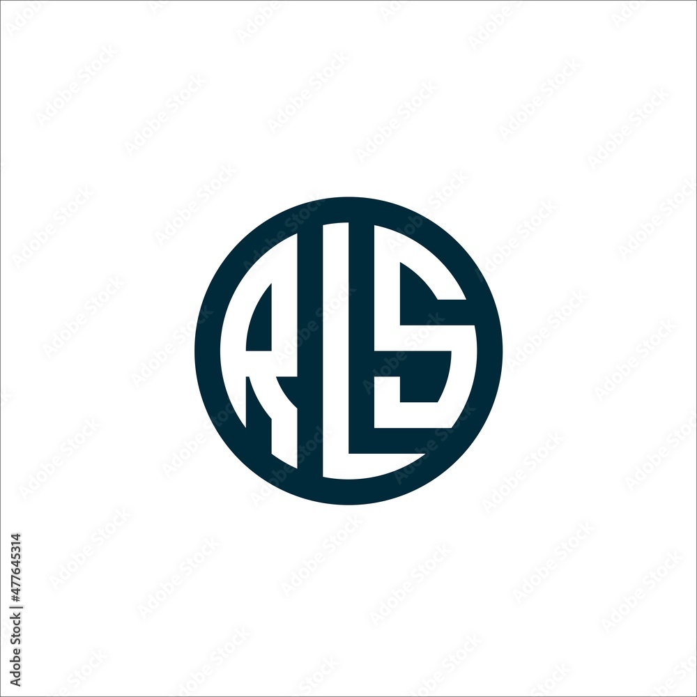 Letter RLS logo vector design template in a Circle. Letter RLS logo vector design template in a Circle.