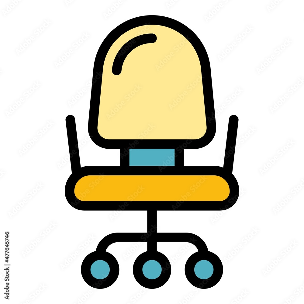 Meeting chair icon. Outline meeting chair vector icon color flat isolated Meeting chair icon. Outline meeting chair vector icon color flat isolated