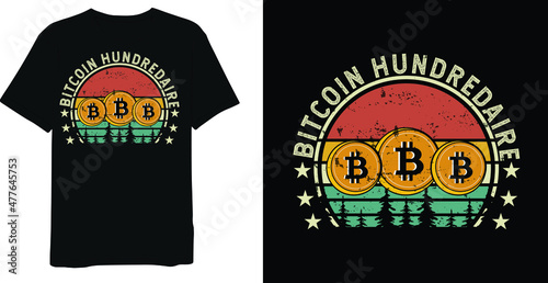 Retro Vintage Crypto Bitcoin T-Shirt Design Template
