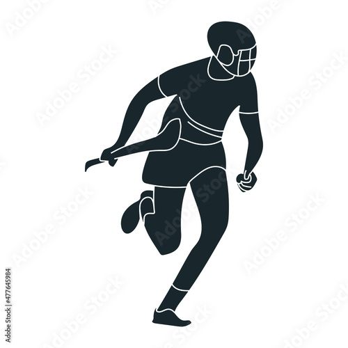  Hurling vector black icon on white background. Black hurling symbol stock illustration.