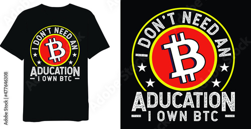 Best Logo Crypto Bitcoin T-Shirt Design Template