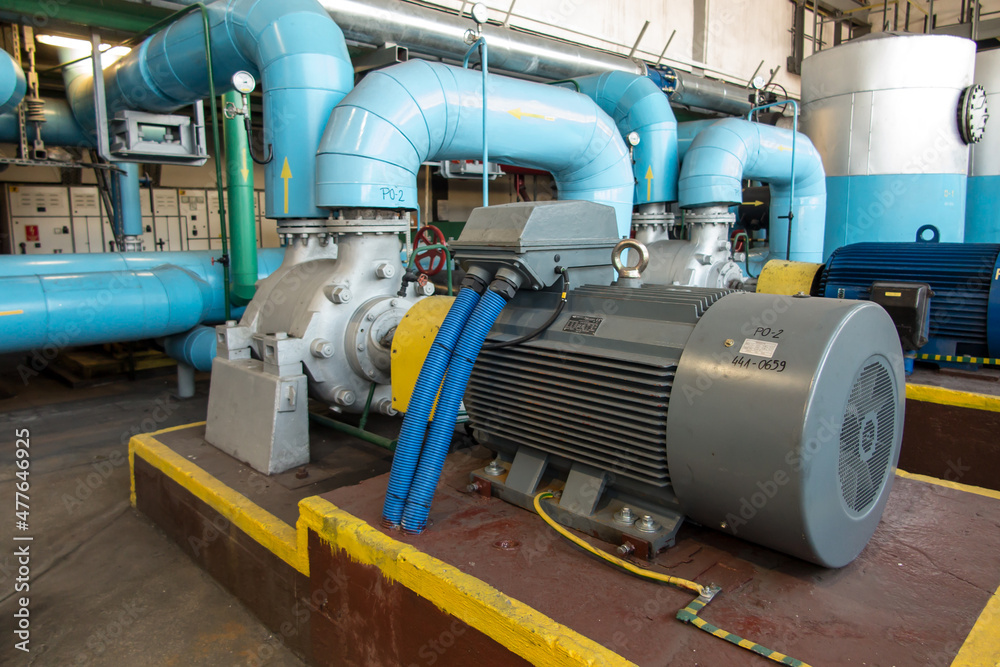 several water pumps with electric motors several water pumps with electric motors