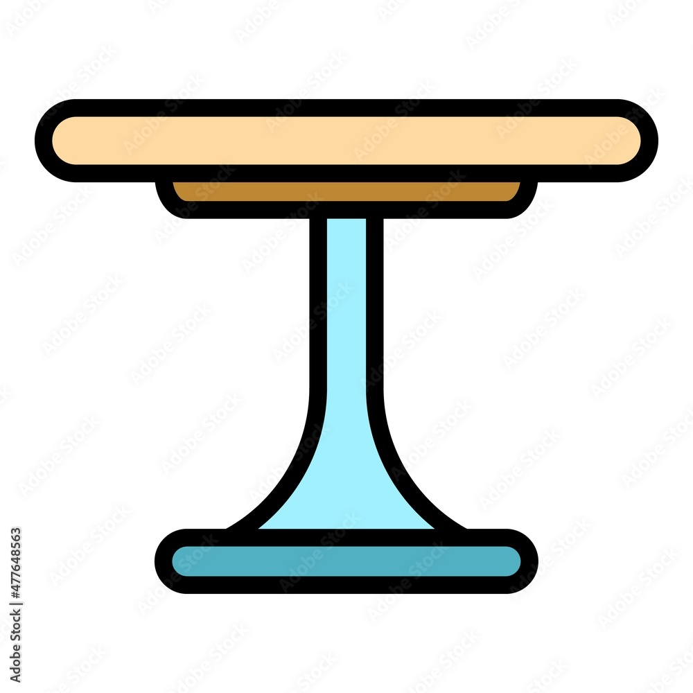 Round bar table icon. Outline round bar table vector icon color flat isolated