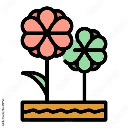 Canola plant icon. Outline canola plant vector icon color flat isolated