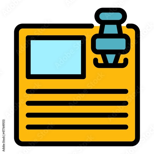 Online credibility icon. Outline online credibility vector icon color flat isolated