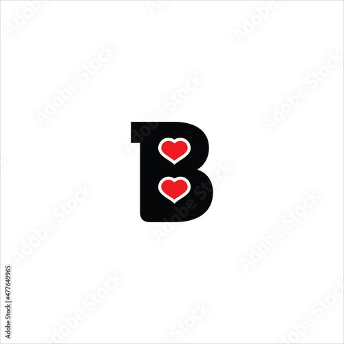 letter b logo vector heart template