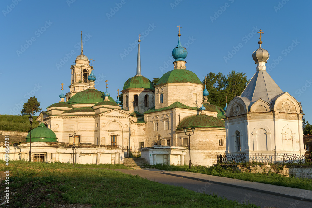 The ancient church of Paraskeva Friday (Nativity of the Virgin) on a sunny July morning. Staritsa, Tver region, Russia